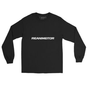 Camiseta Negra Manga Larga Hombre Reanimetor - Logo Blanco