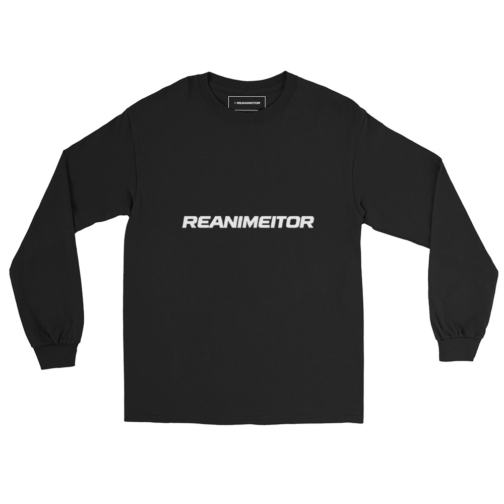 Camiseta Negra Manga Larga Hombre Reanimetor - Logo Blanco